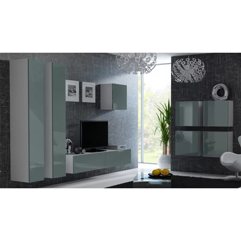 Armario Cama Square VIGO 50/50/30 blanco/gris brillo