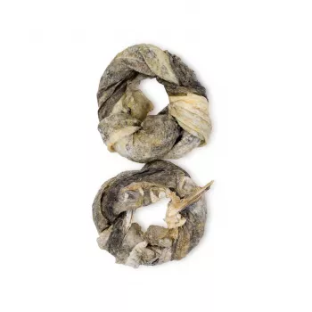 UNISZKI anillos para perros — premio natural de piel de bacalao, pack de 2