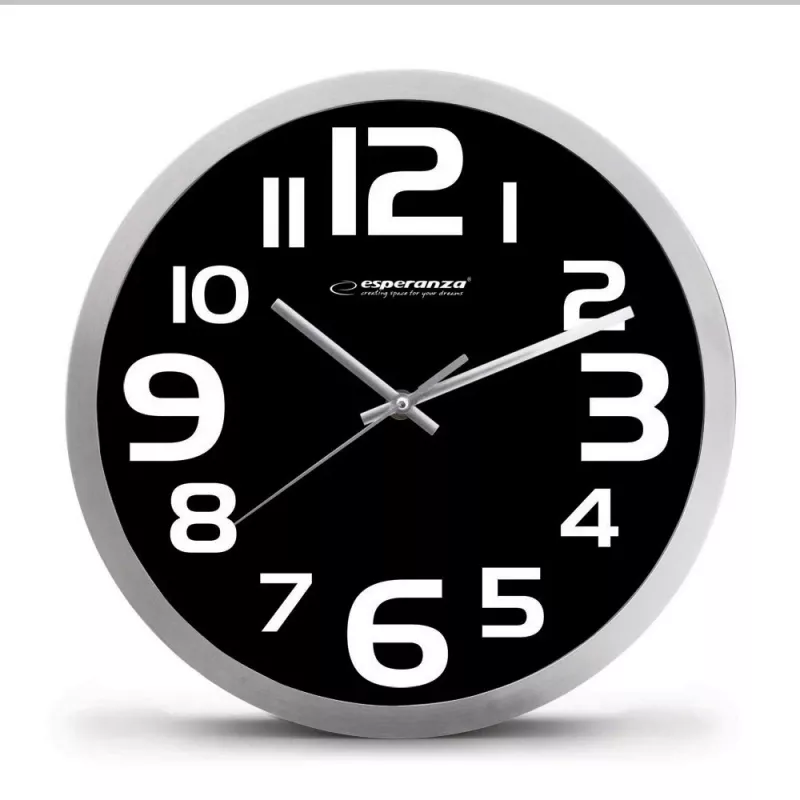 Reloj de pared de cuarzo Esperanza Zurich EHC013K, ovalado, negro/blanco