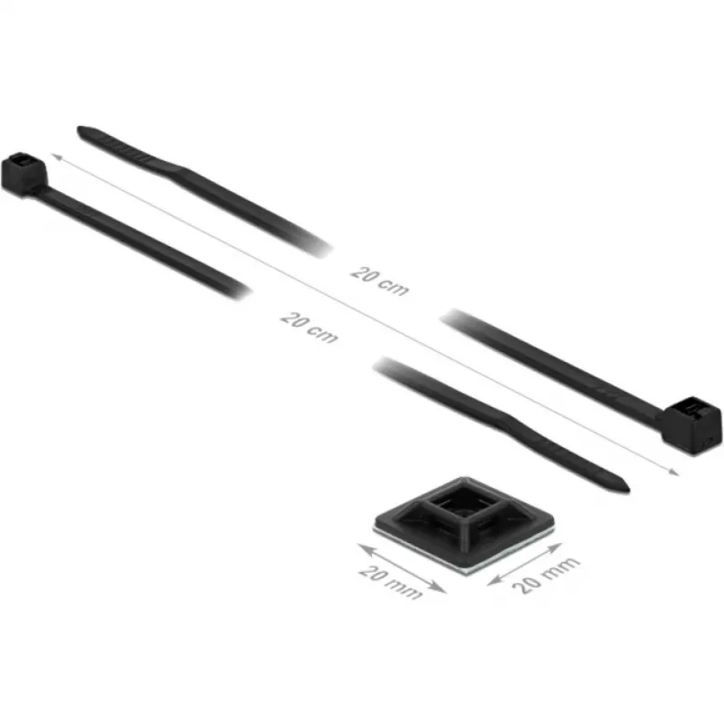 Soporte para bridas DeLOCK 18680 negro nailon 10 uds.