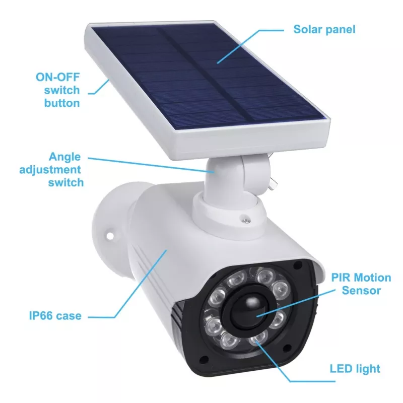 Cámara de vigilancia cámara simulada solar con luz LED SOL1800S CEE