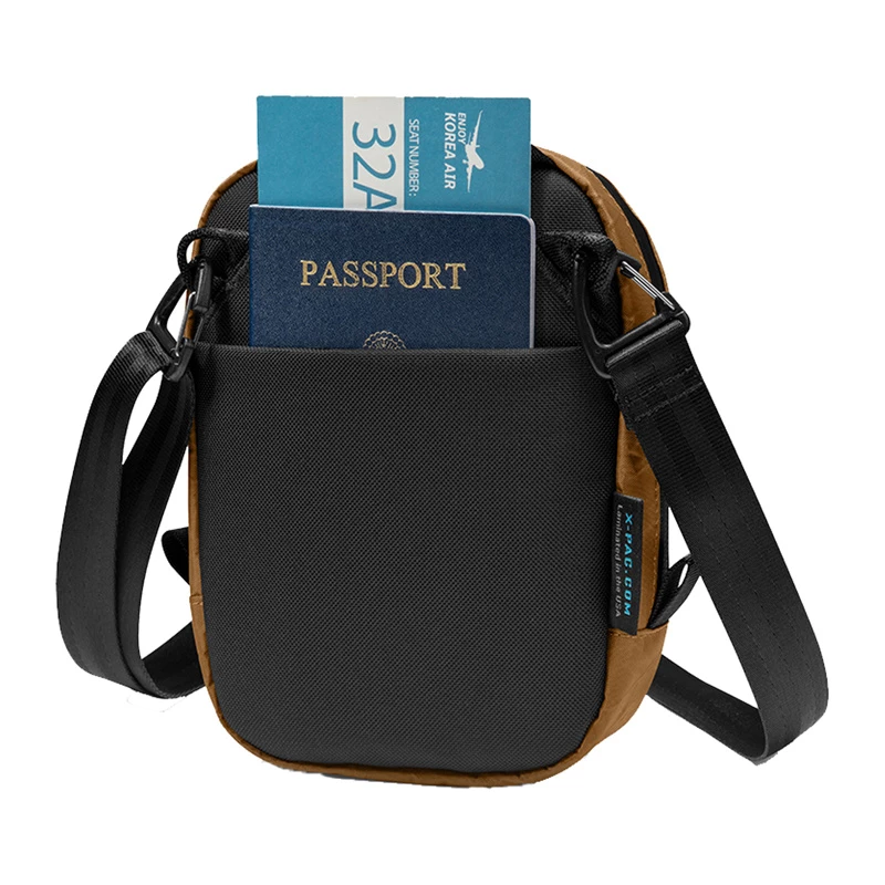 Bolsa de viaje Tomtoc Aviator-T37 con correa de hombro, tejido X-Pac, marrón