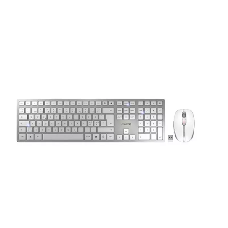 CHERRY DW 9100 teclado y ratón incluidos universal RF inalámbrico + Bluetooth nórdico plata