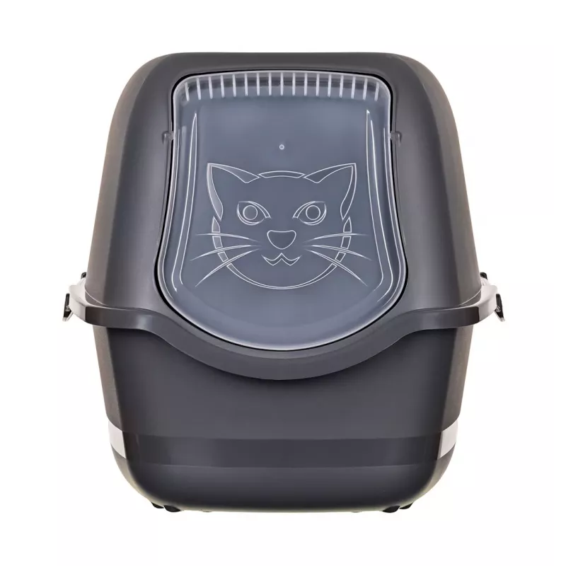 Arenero para gatos DIAMENTIQ BAYA antracita, plástico, 55,5 x 40 x 38,7 cm, puertas reversibles