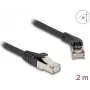 Cable de red DeLOCK RJ45 Cat.6A 45° acodado a recto 2 m negro
