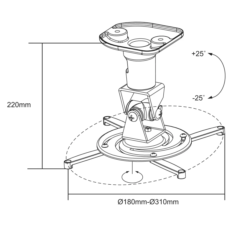 Soporte de techo LogiLink BP0003 peso máximo 15 kg blanco