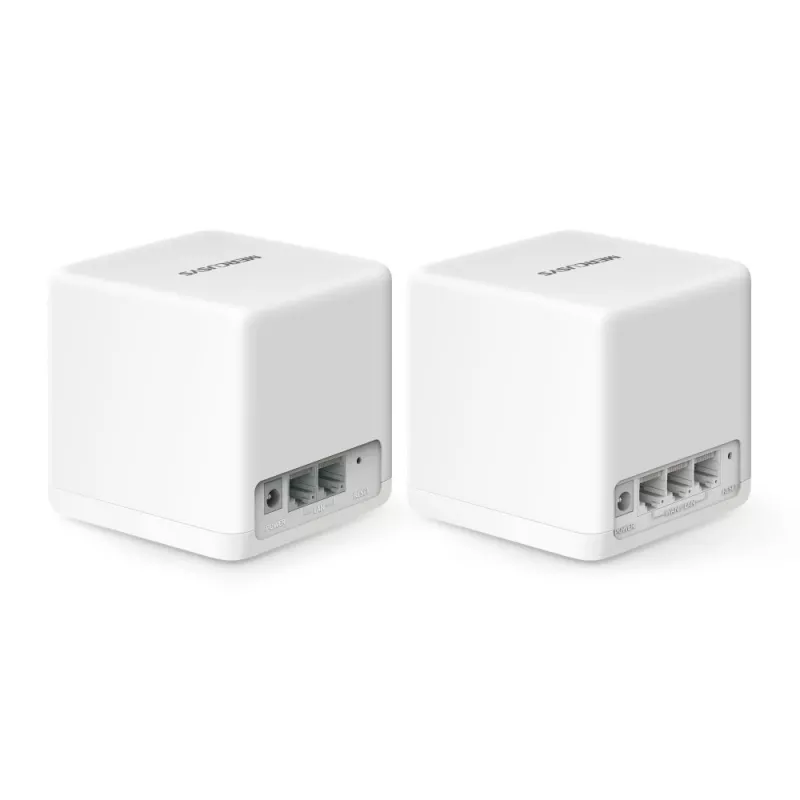 Sistema mesh MERCUSYS Halo H60X (pack de 2) Wi‑Fi 6 de doble banda, 1500 Mbit/s, hasta 350 m², 2x LAN, antenas internas, blanco
