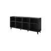 Cómoda Cama Meble FARO KOM200 CZ — 2000×420×820 mm, estructura negro mate, frentes efecto roble