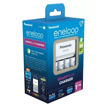 Cargador de pilas PANASONIC Eneloop Smartplus BQ-CC55 + 4x AA 2000 mAh (K-KJ55MCD40E)