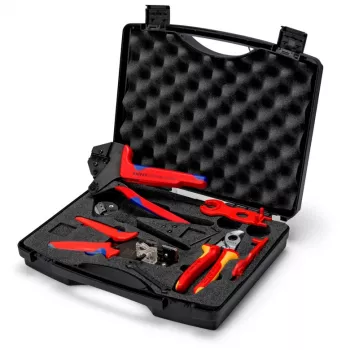 Juego de alicates de crimpar Knipex 97 91 04 V01 gris naranja rojo 5 piezas