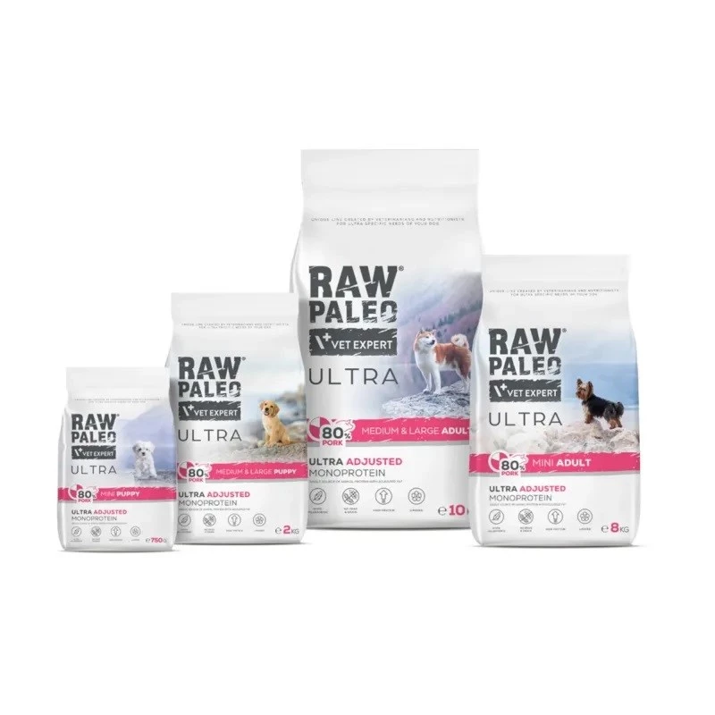 RAW PALEO Ultra Pork Medium & Large Adult - comida seca para perros - 10 kg