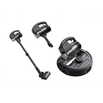 Robot aspirador Eufy E20 negro — redondo, base con bolsa de polvo, 150 minutos de autonomía, 35 cm de diámetro