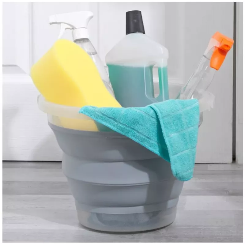 Cubo plegable Beldray LA084354GRYBEU7 10 L, cuerpo de silicona plegable, diseño con purpurina