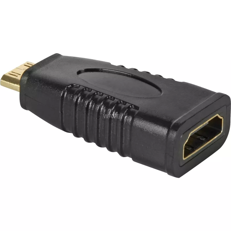 Wentronic Goobay adaptador HDMI™, conector hembra HDMI estándar (tipo A), negro - conector hembra HDMI™ A > conector macho HDMI™ C (Mini) (68841)
