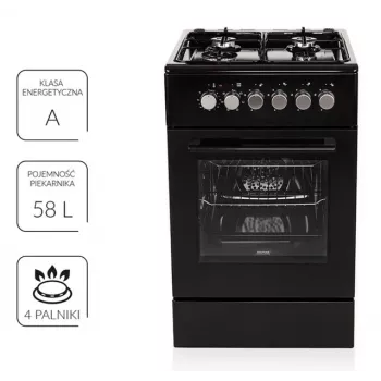 Cocina de gas/eléctrica MPM MPM-56-KGM-12B negra