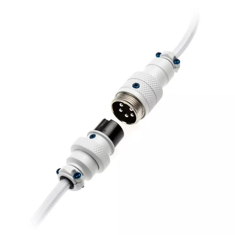 Cable en espiral USB Ducky White Edition DACOC2-WHT1, desmontable, diseño en espiral blanco