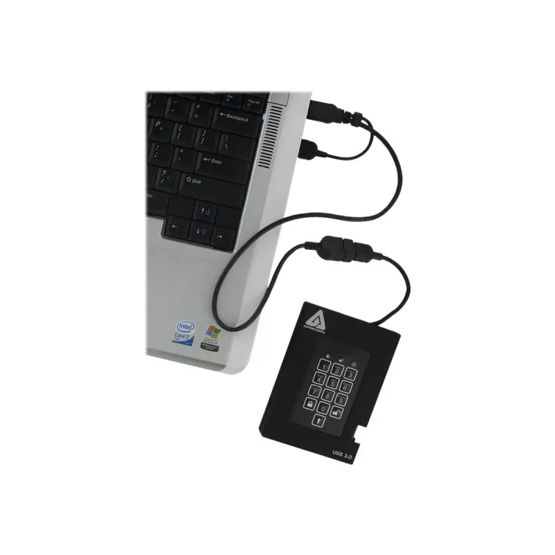 Apricorn SSD externo 2,5 1TB Aegis Padlock Fortress USB 3.0 256-bit AES-XTS, FIPS 140-2 Lvl2, 4user (A25-3PL256-S1000F)