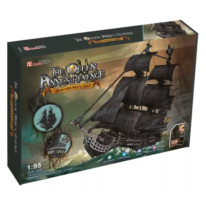 PUZLE 3D gran set barcos piratas Queen Revenge
