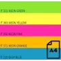 Papel neón de color Double A, 75 g, A4, 100 hojas, Rainbow 4, 5 colores neón