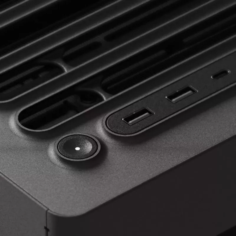 Caja de PC HAVN HS 420 VGPU, torre Midi, E-ATX, cristal templado, cable riser PCIe 5.0 - negra
