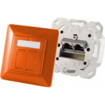 Toma de red RJ-45 ShiverPeaks BS74280-O, categoría 6a, naranja metalizado
