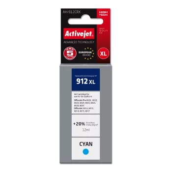 Activejet AH-912CRX cartucho de tinta (sustituto de HP 912XL 3YL81AE; Premium; 990 páginas; cian)