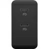 Cargador de interior Goobay 61757 carga rápida USB Type-C 2 puertos negro