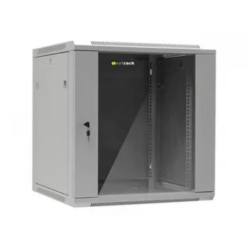 Armario de pared/colgante NETRACK 019-120-66-021 19 pulgadas 12U/600 mm puerta de cristal gris paneles laterales desmontables