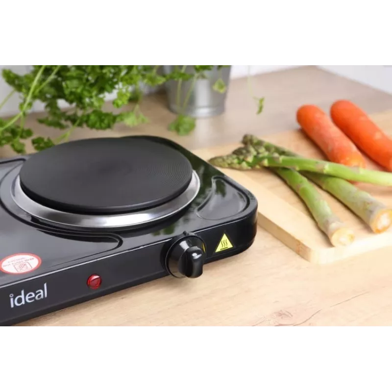 Cocina eléctrica de 2 placas IDEAL, potencia máxima 2600 W