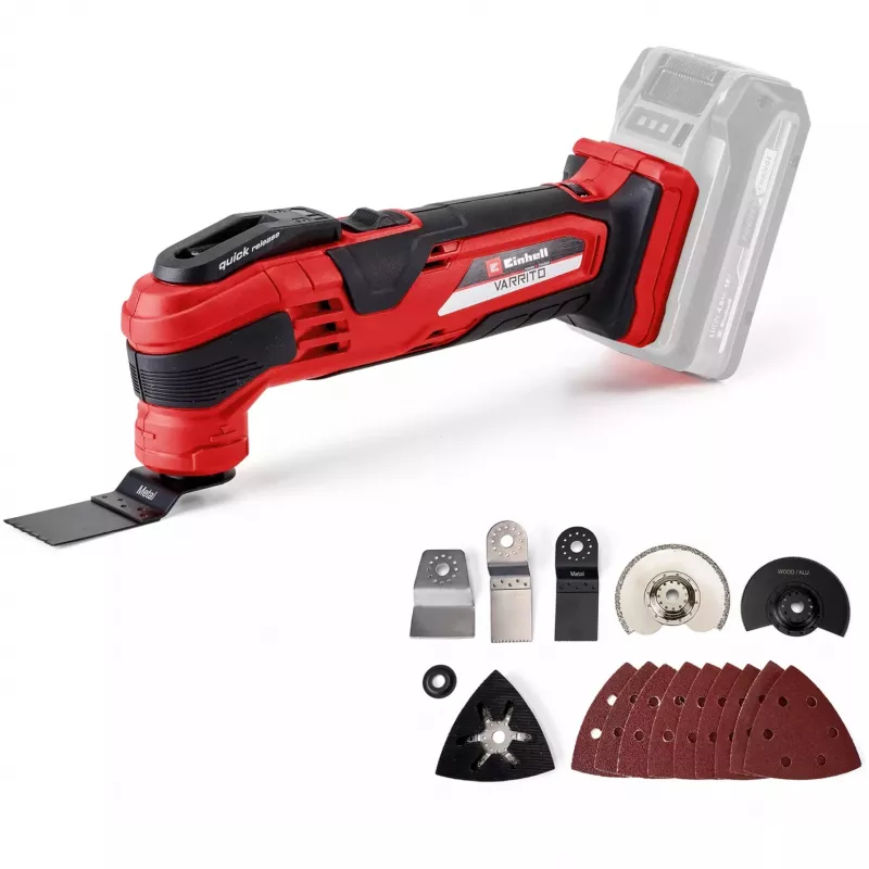 Herramienta multifunción a batería Power X-Change VARRITO, 18 voltios (rojo/negro, sin batería ni cargador, incl. accesorios)