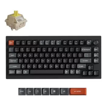 Teclado mecánico Keychron V1 Ultra 8K — formato 75%, QWERTY, Bluetooth, RGB, negro