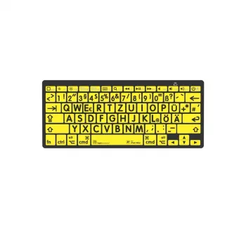 Teclado Logickeyboard LKB-LPBY-BTON-DE Bluetooth QWERTZ Alemán Negro - Amarillo (LKB-LPBY-BTON-DE)
