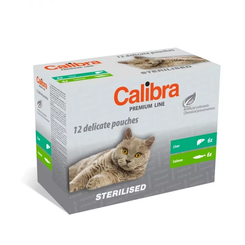 CALIBRA Cat Premium Sterilised - comida húmeda para gatos - 12x100g