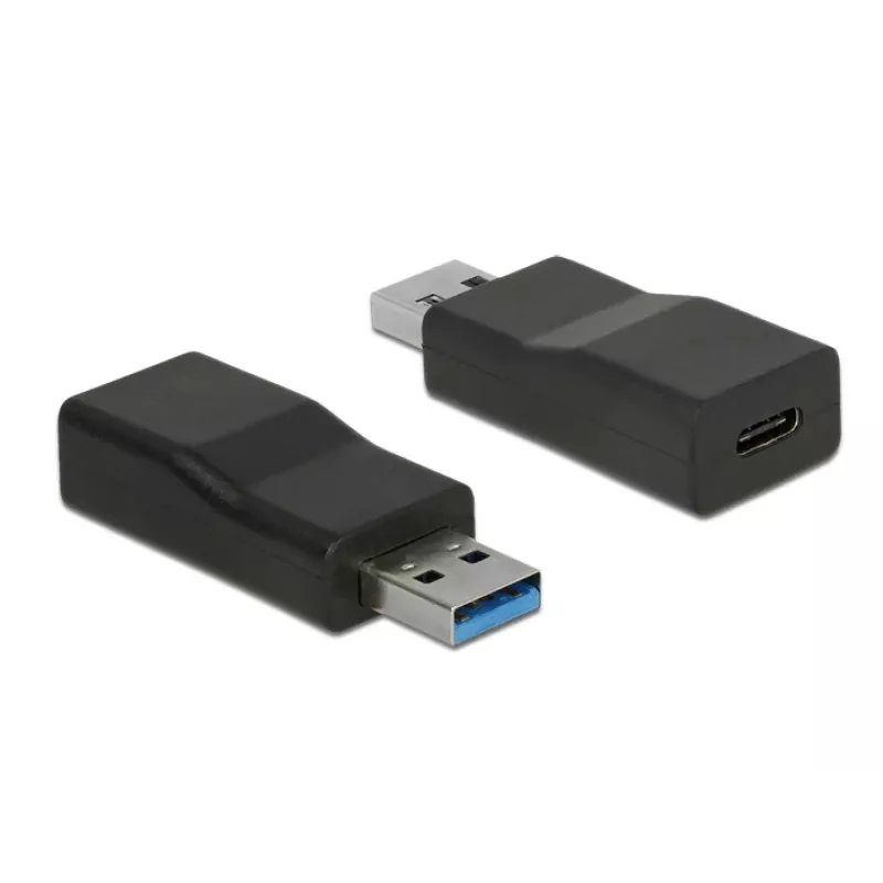 Adaptador de cable DeLOCK 65696 USB 3.1 Gen 2 Type-A a Type-C Negro
