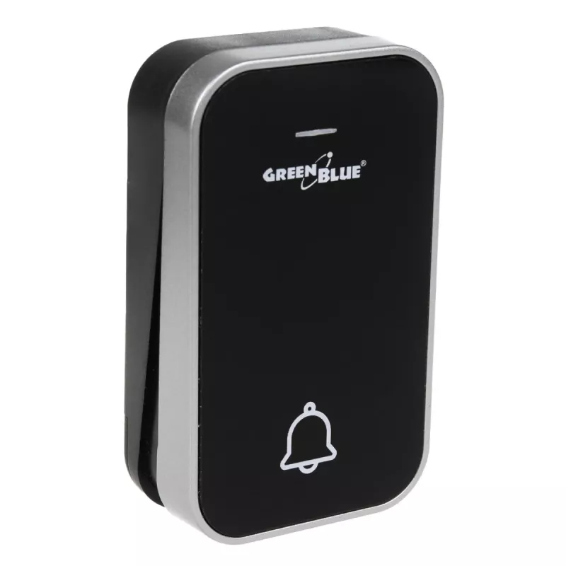 Timbre inalámbrico sin pilas GreenBlue GB157B Kinetic, melodías, Negro, alcance hasta 200m, IP44