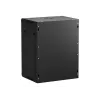 Armario de pared/colgante NETRACK 019-150-645-022 19 pulgadas 15HE/450 mm puerta de cristal negro paneles laterales desmontables