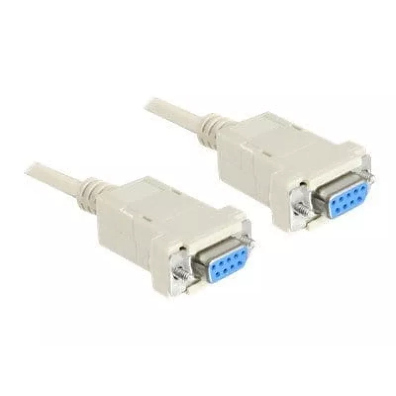 Null modem serie de 9 pines conector hembra a 9 pines conector hembra 1,8 m, cable gris, 1,8 metros