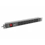 Lanberg PDU-08I-0200-C20-BK unidad de distribución de corriente (PDU) 1U negro 8 salidas AC (PDU-08I-0200-C20-BK)