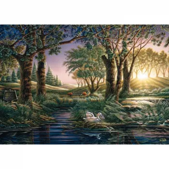 Puzzle Schmidt Spiele Terry Redlin 'Morning Magic at the Pond' — 1000 piezas