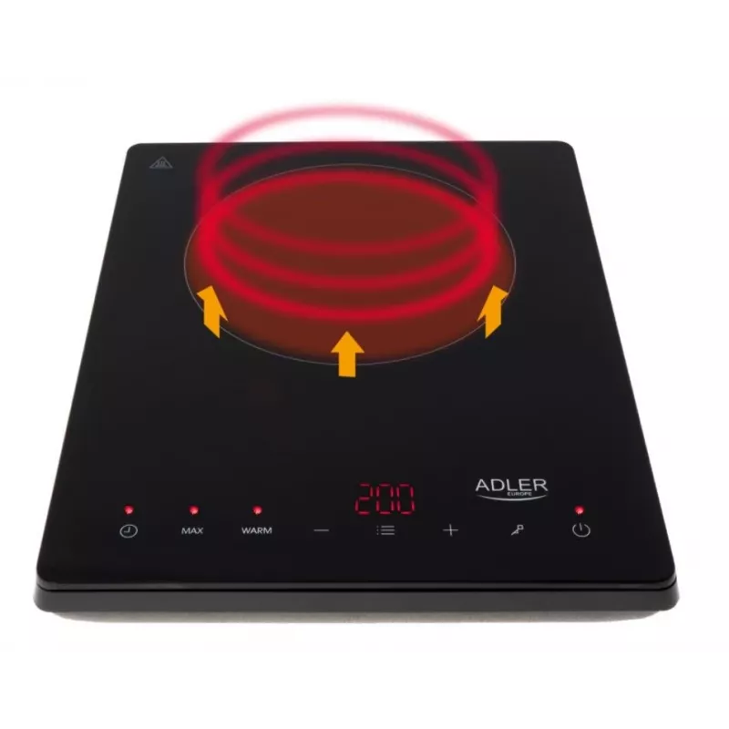 Adler AD 6513 placa de cocina negra de sobremesa 29 cm zona placa de inducción 1 zona(s)