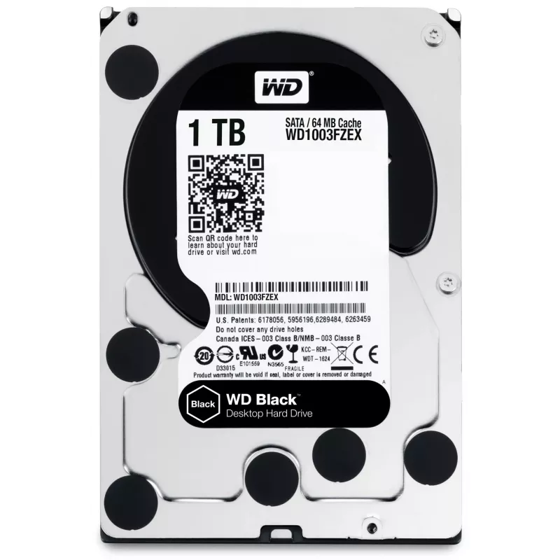HDD | WESTERN DIGITAL | Negro | 1TB | SATA 3.0 | 64 MB | 7200 rpm | 3,5 | WD1003FZEX