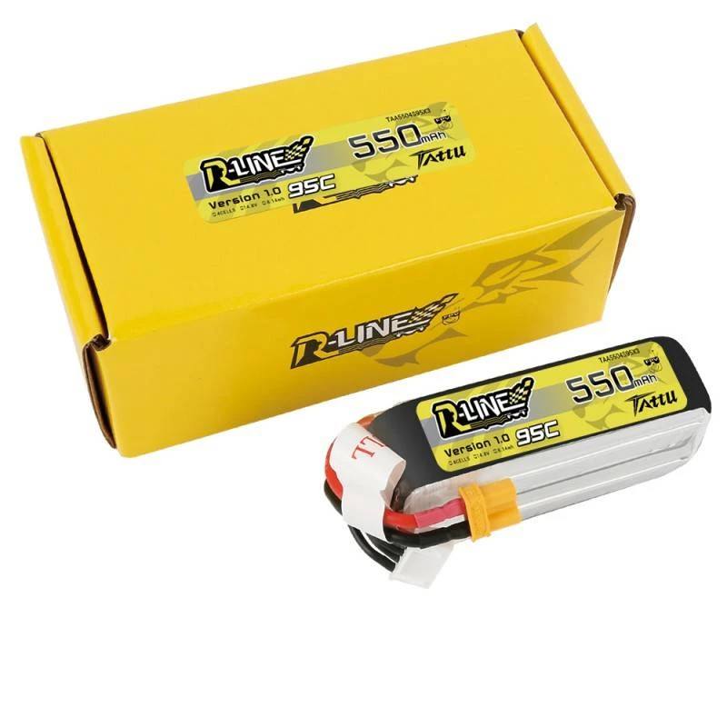 Batería Tattu R-Line 550mAh 14,8V 95C 4S1P — pack LiPo para modelos RC