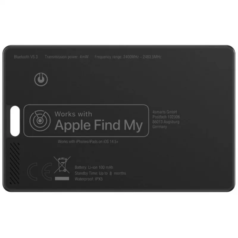 Localizador 4smarts SkyTag Card ReCharge, negro