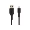 Cable trenzado USB-Lightning 15 cm negro