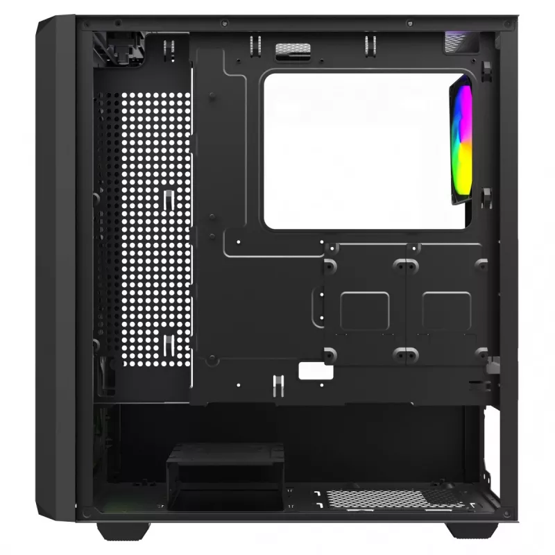 Savio Noctis Glass RGB Cube caja para PC, ATX/Micro-ATX/Mini-ITX, frontal de vidrio templado, ventiladores RGB, negra