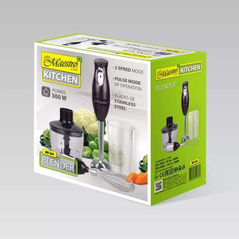Batidora de vaso 5 en 1 Feel-Maestro MR-564 0,6 L 300 W negra