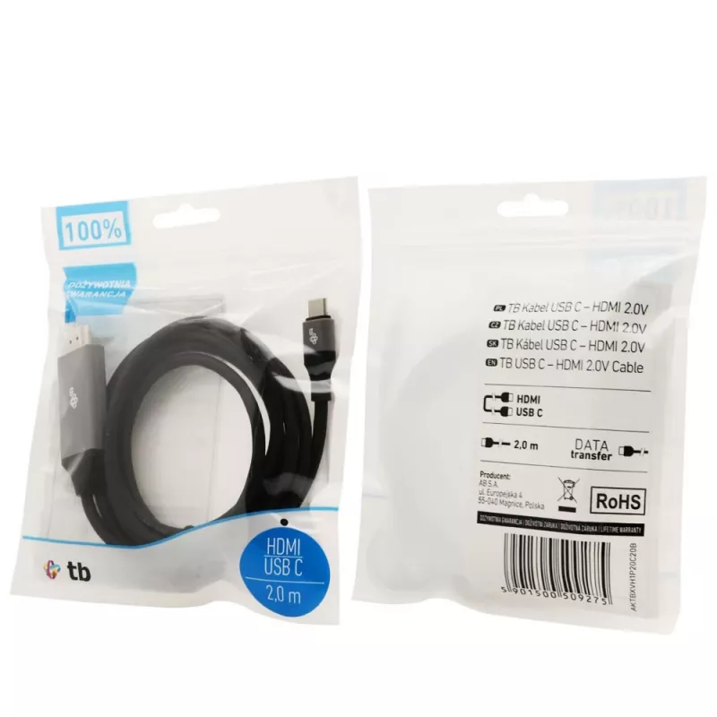 Cable TB HDMI 2.0V - USB 3.1 Type C (AKTBXVH1P20C20B)