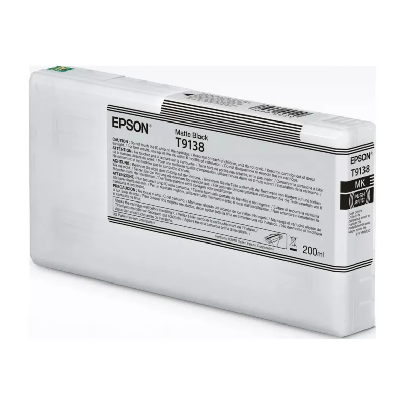 Cartucho de tinta Epson T9138 Negro mate 200 ml – Cartucho de tinta negro mate