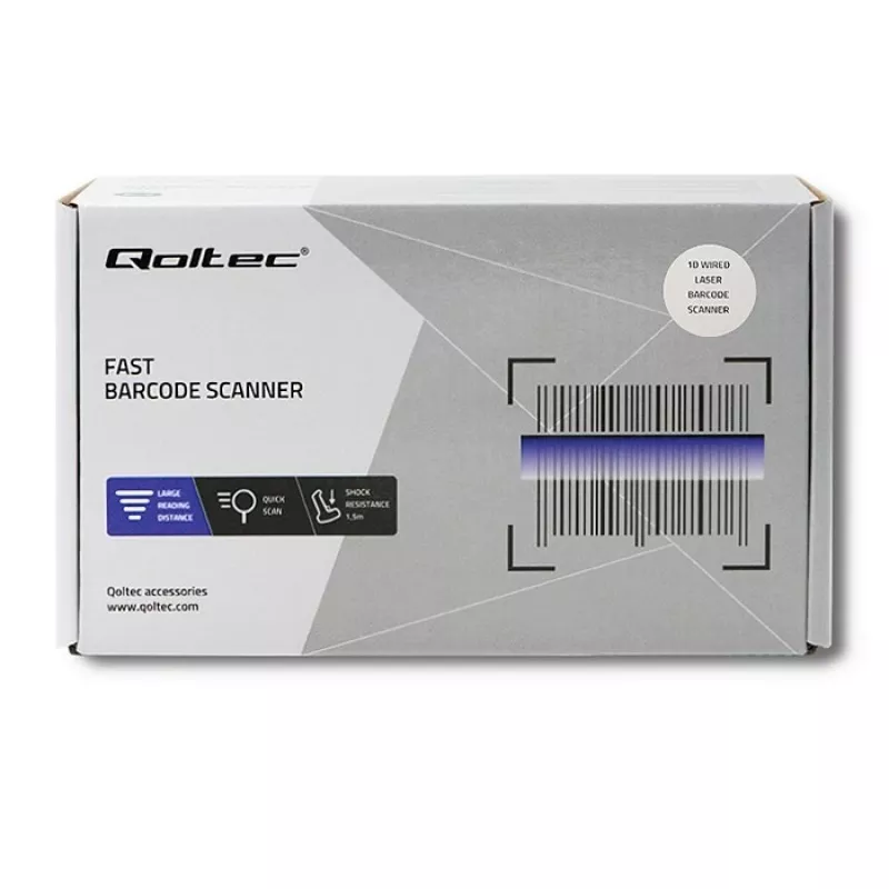 Lector de códigos de barras de mano Qoltec 50860