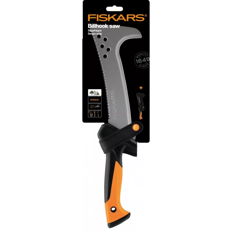 Sierra de mano Fiskars 1051233 Sierra de arco 23 cm Negra, Naranja, Plata